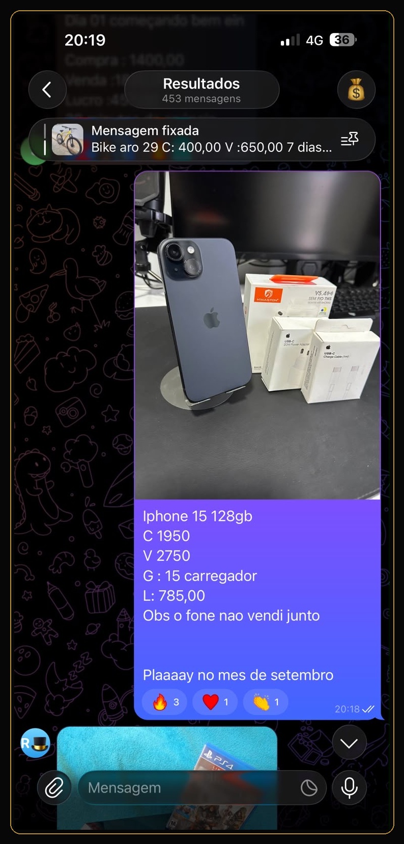 Resultado real compartilhado na Comunidade Mestres do Brique